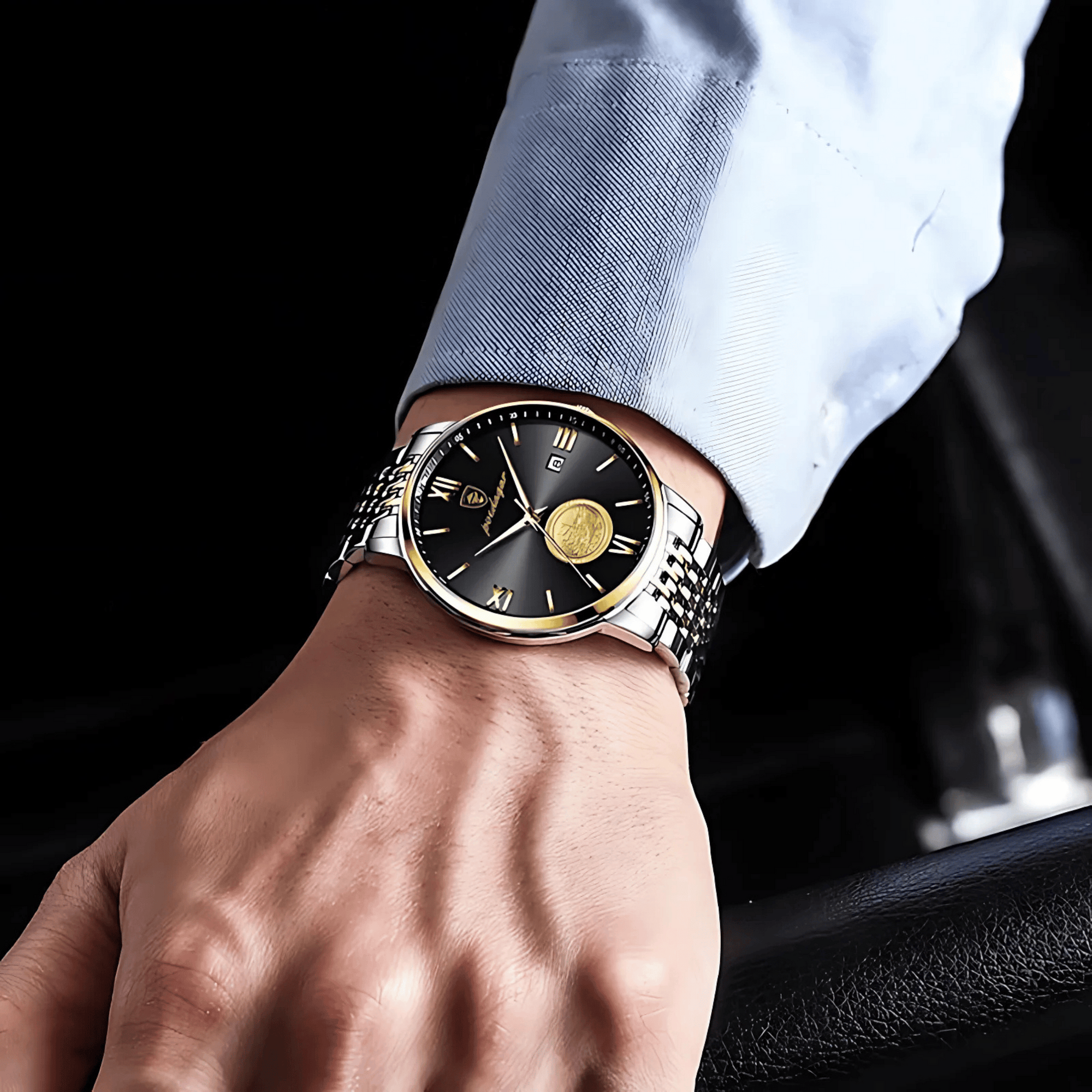 Relógio Masculino Fortuna Quartz Elegante de Aço