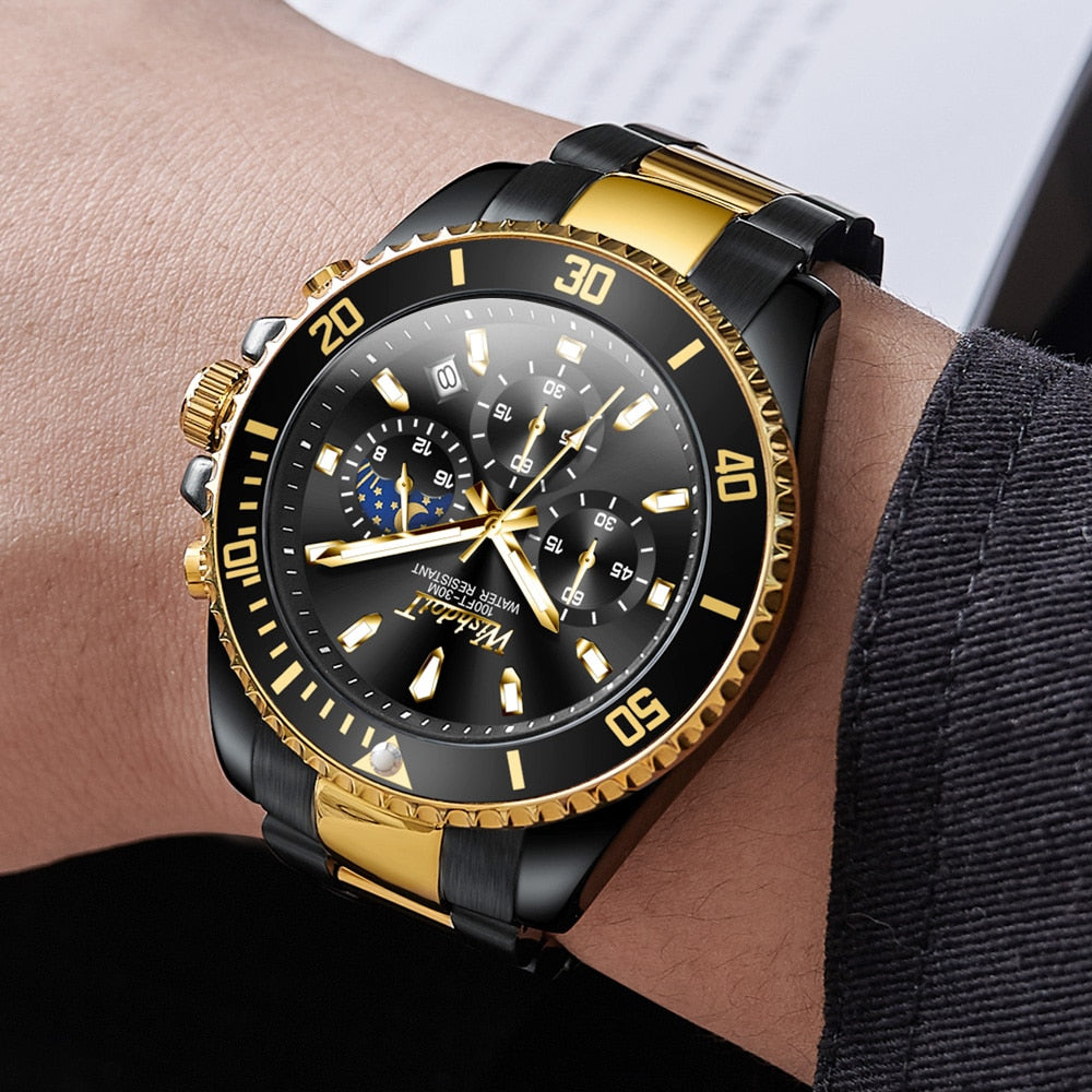 Relógio Masculino Quartz Multifuncional de Luxo