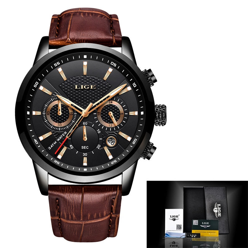 Relógio Masculino Premium MP027 com Pulseira de Couro