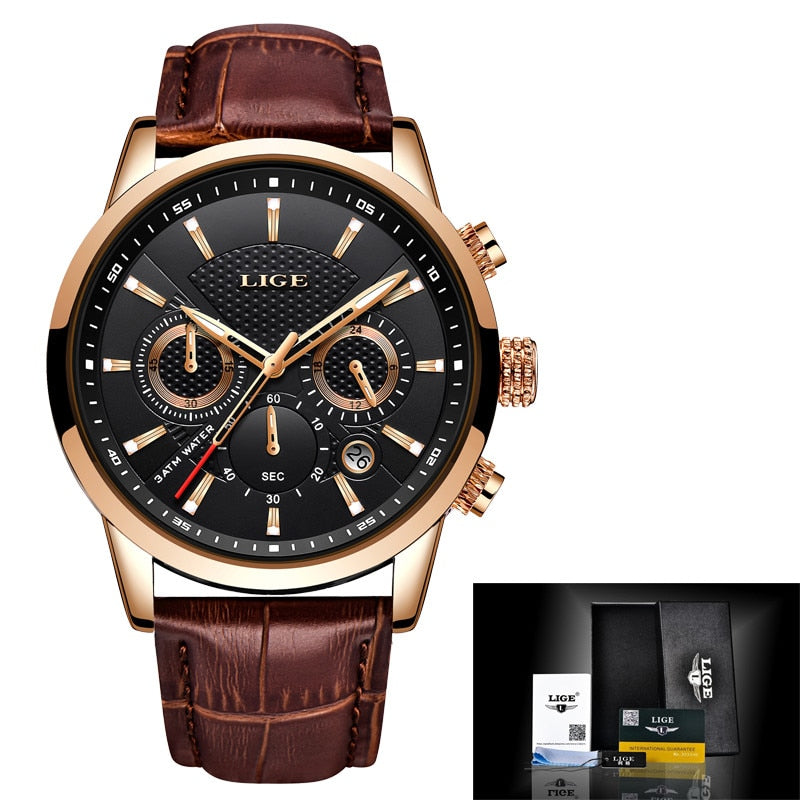 Relógio Masculino Premium MP027 com Pulseira de Couro