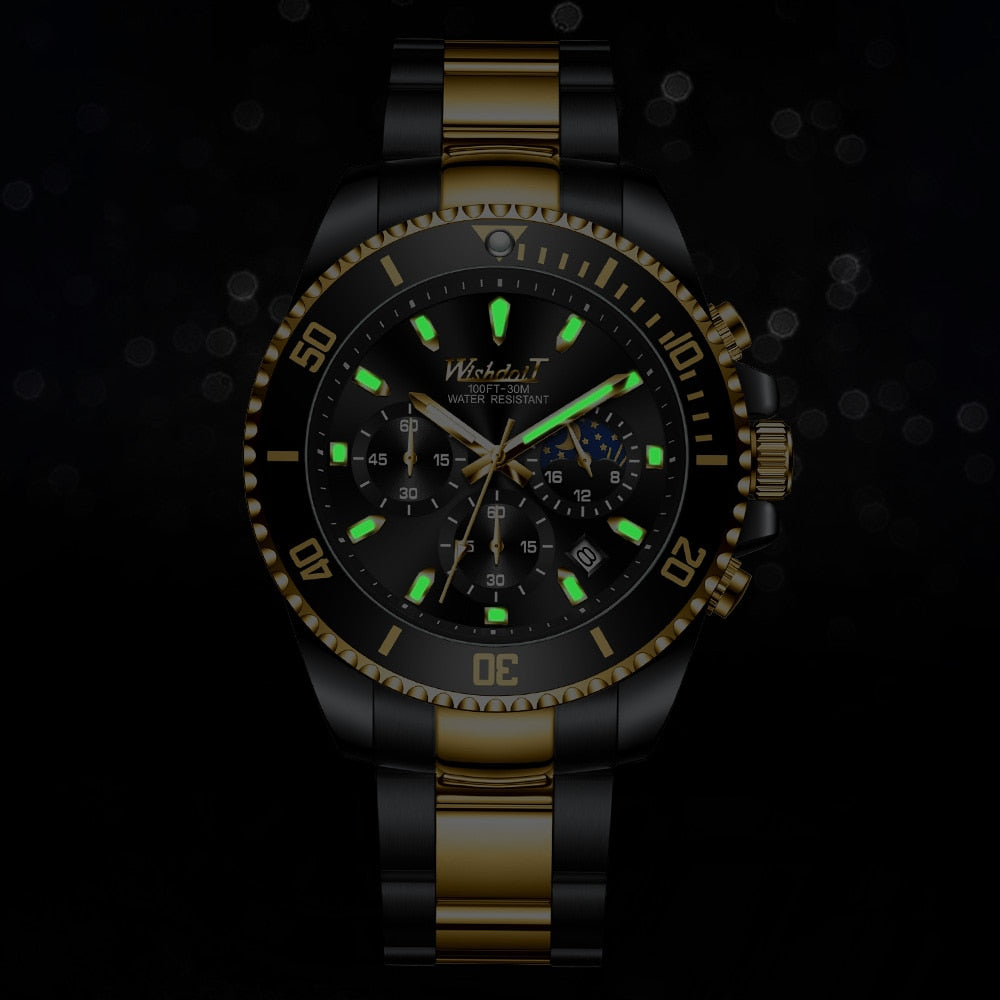 Relógio Masculino Quartz Multifuncional de Luxo