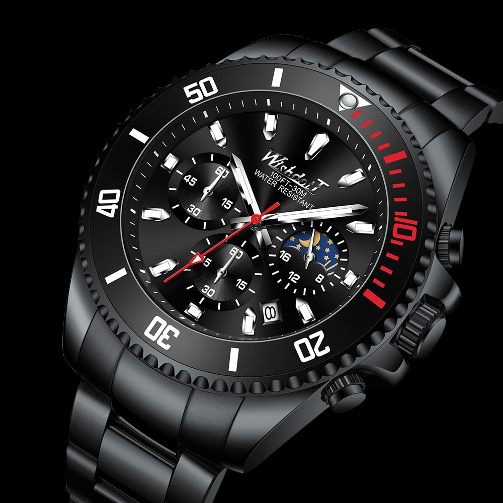 Relógio Masculino Quartz Multifuncional de Luxo