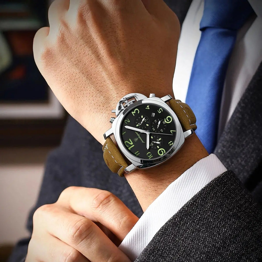 Relógio Masculino Bordeaux Quartz Luxo Clássico